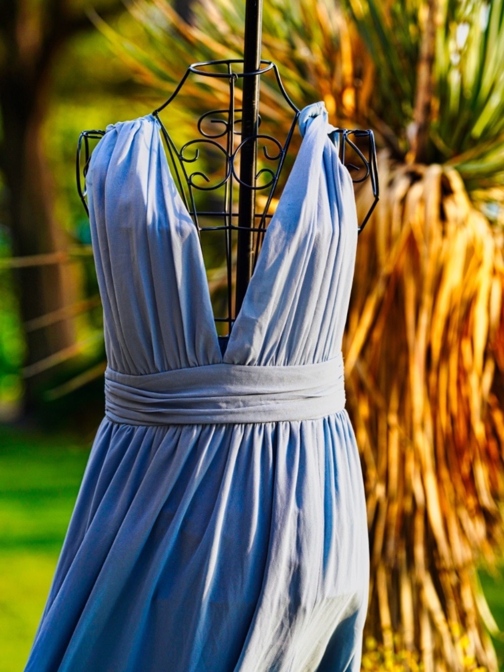 Lulus Infinity Convertible Maxi Dress - Dusty Blue - Size Small - AS IS - Picture 6 of 6